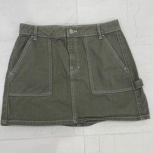 A green jean skirt